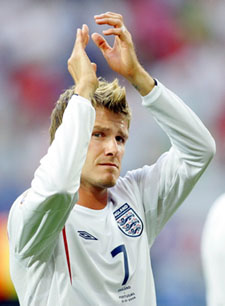 David Beckham Shoots (an invisible basketball)